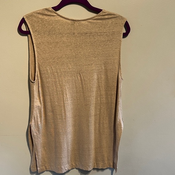 Babaton Linen Tan Sleeveless Tank Top - Picture 3 of 6